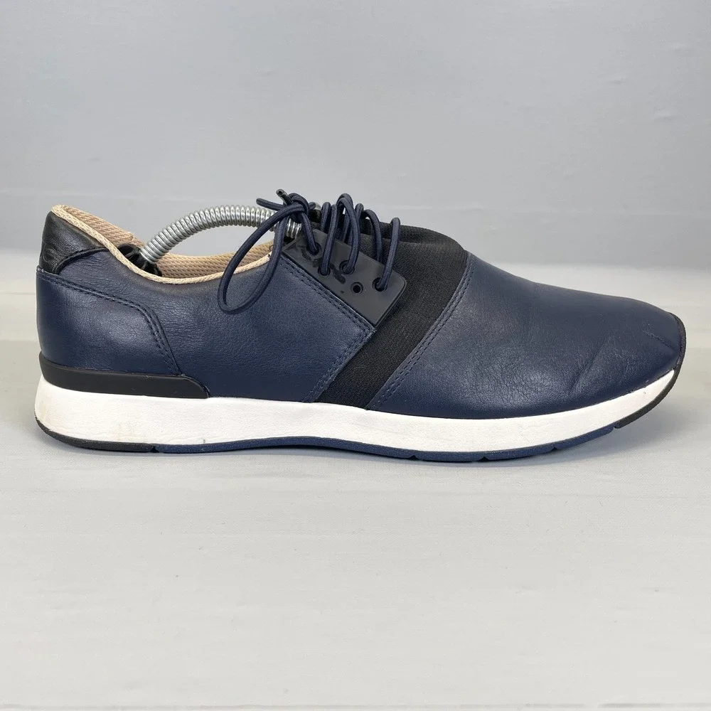 Vionic Carmen Walking Shoes Womens Size 9 M Navy Blue Leather Lace Up Sneakers